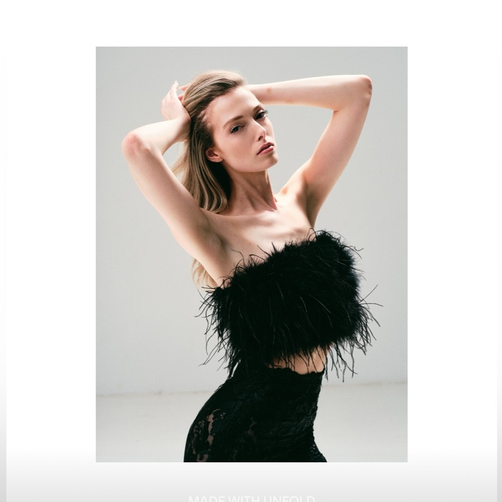 Luxurious Lamarque Black Feathered Bandeau